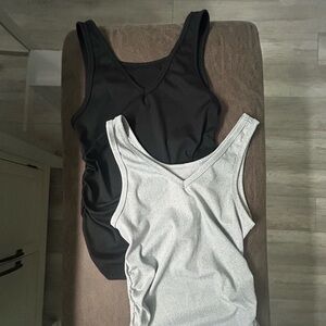 Women's Black and Gray Tank Tops
